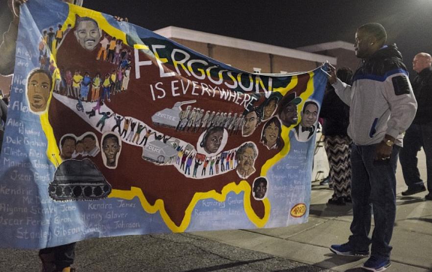 Protesters in Ferguson, MO